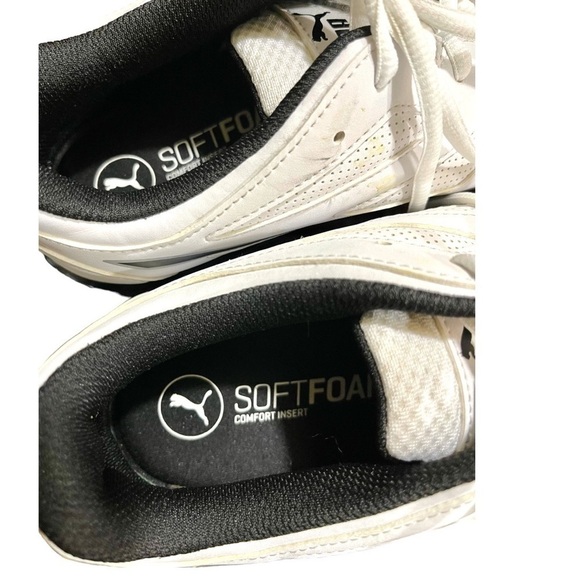 PUMA, MENS TAZON MODERN RUNNING SHOES. WHITE MESH WITH BLACK TRIM. SIZE 11 1/2 - Picture 6 of 8